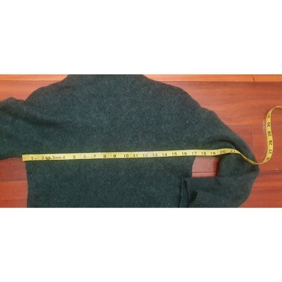 & Other Stories Sweater Mohair /Wool,Dark green Mock Neck, flared sleeve at hem - Picture 8 of 11